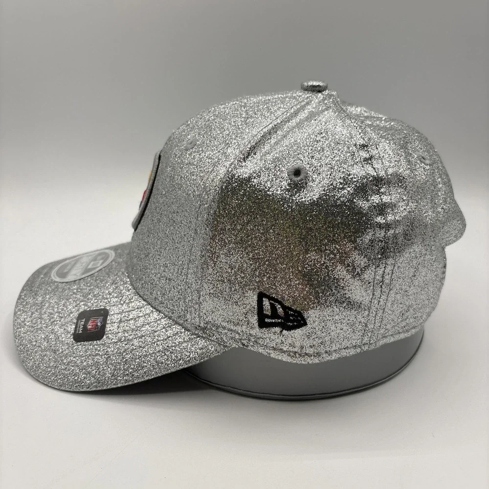 Pittsburgh Steelers New Era Womens Hat 9FORTY Strap Back Sparkle Silver NFL NEW